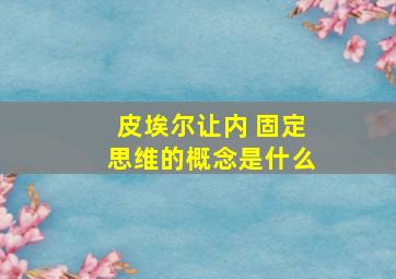 皮埃尔让内 固定思维的概念是什么